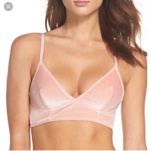 Madewell Other - Madewell Pink Velvet Longline Bralette